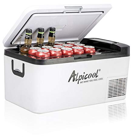Alpicool K18 18L Compressor Car Fridge Freezer, DC 12v Camping Refrigerator, Portable Mini Cool Box for TruckCampervanRVBoat, -20℃ to 20℃