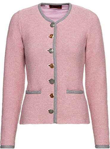 Reitmayer Linksstrickjacke mit Hirschstick Rosé/Grau 34