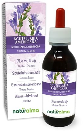 Blaues Helmkraut oder Virginisches Helmkraut (Scutellaria lateriflora) Kraut Alkoholfreier Urtinktur Naturalma - Flüssig-Extrakt Tropfen 120 ml - Nahrungsergänzungsmittel - Veganer