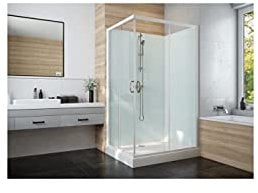 LEDA Douche Enclosure Verre Transparent Minimaliste Sliding 2 Portes Coulissante Accès d'Angle Mécanique Transparent