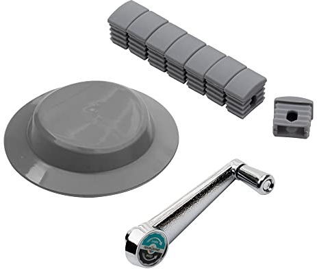 paramondo Set De Pièces De Rechange pour Parasols Interpara, 8 x Embouts, 1 x Cache, 1 x Manivelle, Argent