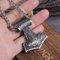 LIKEDA Nordische Hammerhalskette für Damen Herren, Mode Mjolnir Anhänger Edelstahl Personalisierte Wikinger Amulett Schmuck Handgefertigte Große Massive