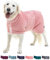 Lucky Paws® Hundebademantel – doppellagiger, Ultra-absorbierender & luxuriös weicher Bademantel Hund – Hunde in Minuten trocknen – Hundehandtuch & Hunde Bademantel in 1 (XL, Staubrosa)