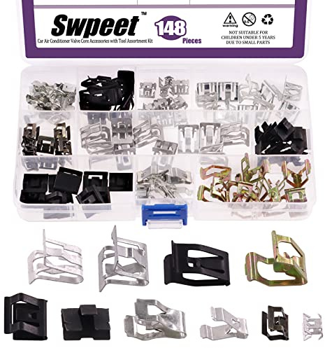 Swpeet Lot de 100 clips de moulure de voiture en U, 10 tailles : 7,9 mm, 10 mm, 11 mm, 13,1 mm, 14,1 mm, 15,3 mm, 15,8 mm, 16 mm, 17,3 mm, 18,2 mm, en métal, compatible avec VW Audi 4A0-867-276A