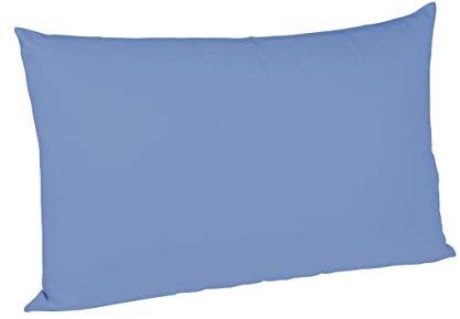 sleepling Satin Kissenbezug, Kissenhülle aus 100% seidig weicher Baumwolle, Bezug Zierkissen, Sofakissen, Kissen, 60 Grad, Ökotex 100, Made in EU, 40 x 60 cm, Mittelblau