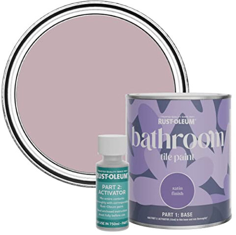 Rust-Oleum Pink Water-Resistant Bathroom Tile Paint in Satin Finish - Little Light 750ml