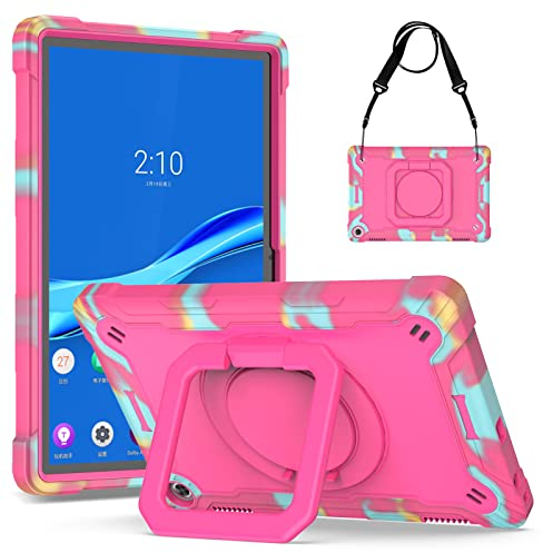 KATUMO Funda para Lenovo Tab M10 3rd Gen 10.1 2022 (TB-328F), Carcasa antisísmica Pesada,Funda Protectora de Soporte Giratorio de 360°, con Correa para el Hombro para
