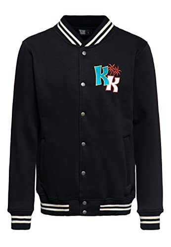 King Kerosin Herren College Sweatjacke Regular Fit Stickereien Sweat Hawaii Honolulu Rippbund Vintage Retro Baseball Sweatjacke Rockabilly Tiki Surfers