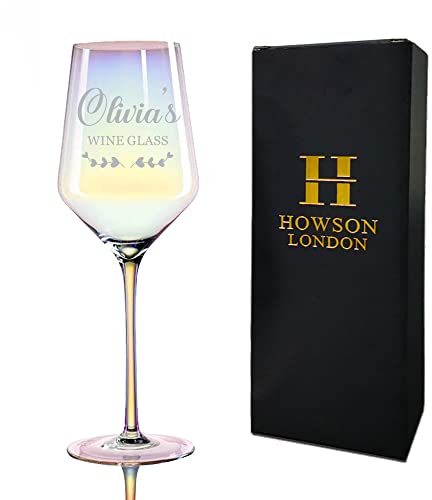 EDSG Personalised Wine Glasses Engraved Wine Glass Gifts for Mum Birthday Gifts 21st 30th 40th Red Wines Glass with Gift Box Wedding Anniversary Christmas Birthday Custom Gift with Any Text(Design 2)