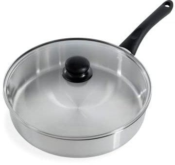 BK Cookware Bold 28cm Edelstahlpfanne mit hohem Rand, induktionsgeeignet, satinierte Oberfläche, Stay Cool Griff, spülmaschinenfest, silber