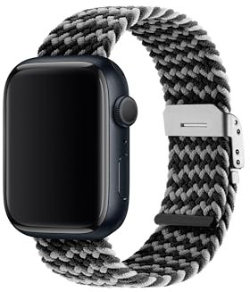 Ted Baker Black & Cream Elastic Strap for Apple Watch® (Model: BKS42S326B0), Black/Cream, Modern