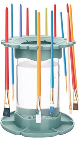 TAYSTE Brush Rinser - All-in-One Acrylic Paint Brush Cleaner for Studio & Outdoor Use, Silicone Watercolor Holder