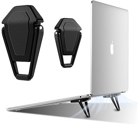 SUNTAIHO Tragbarer, unsichtbarer Laptop-Ständer, Mini-Kühlkissen, Computer-Tastatur-Halterung, ergonomisch, leicht, Laptop-Schreibtischständer (2 Stück (schwarz))