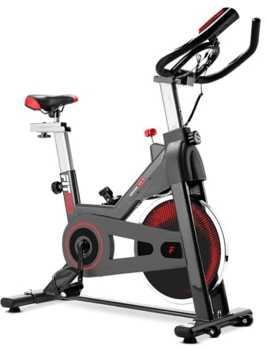 FITFIU Fitness BESP-70 Indoor-Fahrrad, Schwungrad, 13 kg, Pulsmesser, mehrere Widerstandsstufen, verstellbarer Sportlenker und Sattel, LCD-Display