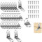 Flintronic L Brackets, 32 Packs for Wood, 84 Screws, 20/40/50mm Corner Brace Metal Brackets for Furniture, Windows and Cabinets