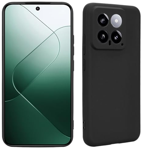 Bihizei Handyhülle für Xiaomi 14 Hülle, Antibakteriellem Schutz und Kratzfestes weichem Mikrofaserfutter,Ultradünnes Weiches TPU Silikon Schutzhülle- Schwarz