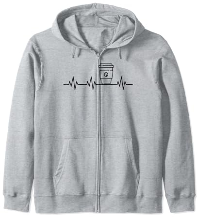 Taza de café café EKG Pulse Barista Heartbeat Life Heart Heart Heart Sudadera con Capucha