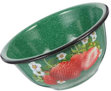 BESTonZON Tazón De Esmalte Plato De Servir Vintage Tazón Para Mezclar Esmaltado Lavabo Chino Cuenco De Esmalte Tazón De Pasta Esmaltado Cuenco Para Servir Paleta Tazón De Bocadillos Antiguo