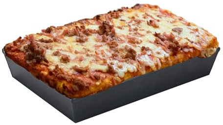 Kazozobi Pizzablech im Detroit-Stil, aluminisiert, antihaftbeschichtet, sizilianischer Stil, vorgebrannte Kuchenform, 35,6 x 25,4 x 6,3 cm