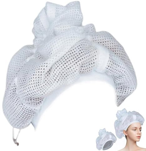 Net Plopping Cap For Drying Curly Hair, Adjustable Hair Bonnet for Curly Hair, Soulta Hair Plopping Net Cap, Reusable Hair Heating Cap for Women Drying Hair