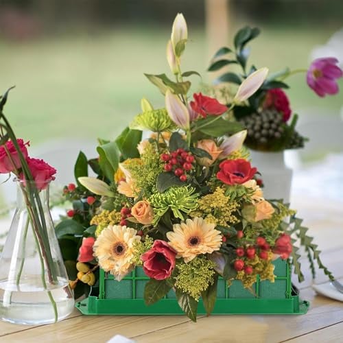 otamonkli Floral Foam Cage, Grid Floral Holder, Flower Foam Tray Block, Flower Arrangement Mud for Artificial Flowers, Home Wedding, Party Decoration