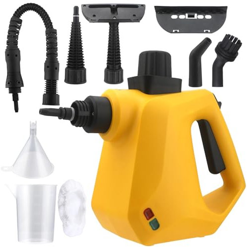 Nettoyeur Vapeur Polyvalent, Nettoyeur Vapeur à Main avec 9 Accessoires, cuiseur Vapeur Portable Puissant pour enlever Les Taches, carrelage, Cuisine, Salle de Bain, vêtements, sièges de Voiture