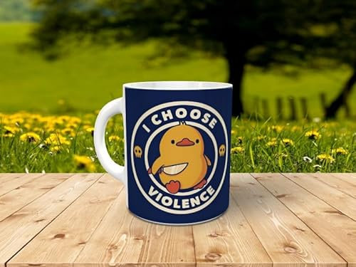 Taziturno taza cerámica personalizada 008 pato violento 350ml taza para aquellos días en que te levantas con el pie izquierdo y quieres mandar el mundo a la porra