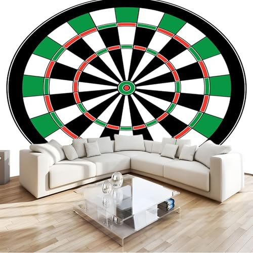 Grün Fototapete Darts-Spielwettbewerb Vlies Modern 3D Wandbild, Schadstofffrei Uv-Beständige Wanddekoration Für Wohnzimmer, Schlafzimmer, Büro - Feuchtigkeitsresistent B400 X H280 Cm