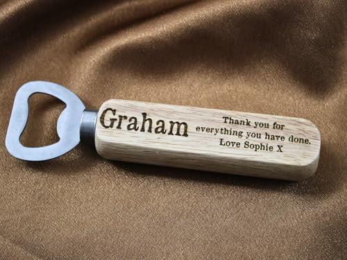 Personalised Message with Name Engraved Wooden Bottle Opener