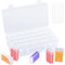 64 Grilles Diamond Painting Accessoires Boite de Rangement, Amovible en Plastique Broderie à Compartimen, 5D Diamant Outils de Peinture Boîtes D'assortiment avec Étiquettes pour DIY Art Craft