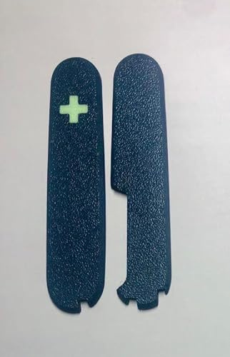 Replacement Covers For Victorinox Scales Plus 91mm Plastic Handles With Extra Pen Slot And Glowing Cross (Navy Blue)
