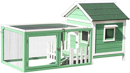PXAMORTEL Kleintierkäfig, Käfig für Haustiere, Hasenkäfig, Kaninchenstall for den Innenbereich, Meerschweinchenkäfig, Hasenhaus, Deluxe-Hühnerstall aus Holz, Haustierkäfig(C2)