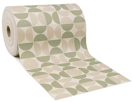 Giuri Tessuti - PASSATOIA per Cucina in Vinile - Tappeto Runner Antiscivolo e Lavabile in PVC - Largo 50 cm (240 CM, LUNA SAGE)