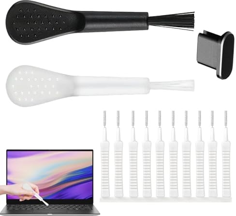 Phone Charging Port Cleaning Brush, 13 Pieces, Anti-Slip, Reusable Tool Kit, Speaker, Headphone Cleaner with Phone 14 and Type C Ports, Precision Brush for Removing Dust