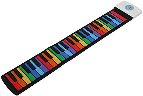 Generic Piano per Tastiera Arrotolata, Pianoforte Portatile Tastiera Roll -up Silicone 49 Tasti Roll -up per Pianoforte Rotolo a Mano Educativo con Piano Pieghevole per Altoparlanti per Principianti