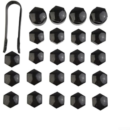 CashMuch Radmutterkappen, 17 mm, Schwarz, für Opel für BMW, Kunststoff-Radmutterkappe, Ersatzteile, 24 Stück