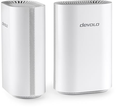 devolo WiFi 7 Mesh BE6500 2-Pack, Highspeed Mesh-WLAN-System, bis zu 6.500 Mbit/s, 2,5 Gbit/s-LAN-Anschluss, weiß