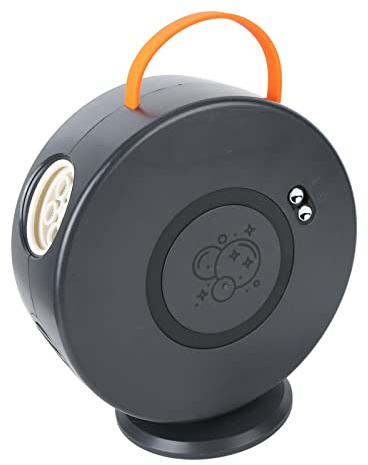 POENVFPO Seifenblasenmaschine, Automatisches 360-Grad-Rotationsblasengebläse mit Wiederaufladbarem Akku und Großem Tank für, Kleinkinder, Geburtstagsfeier, Hochzeit, O (Black)