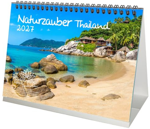 Naturzauber Thailand DIN A5 Tischkalender für 2027 Landschaft Reise Meer Natur Land Uraub Strand - Seelenzauber
