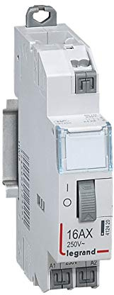 Legrand 412420 Stromstoßschalter CX³ Standard mit automatischen Klemmen, 1P, 16A, 250V Kontakt 1F, Steuerspannung 230V, 1 Modul