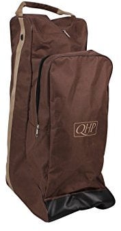 QHP Combi Reitstiefel-/Helmtasche Turniertasche 600 D (braun-beige)