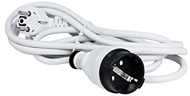 Verlängerungskabel Verlängerung Strom-Kabel Schuko Stecker weiß 1,5 Meter kabel, Kinderschutz Schukosteckdose (1,5 Meter)