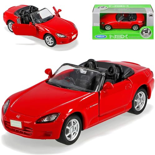 Welly Hon-da S2000 Cabrio Rot 1999-2009 ca 1/43 1/36-1/46 Modell Auto mit individiuellem Wunschkennzeichen