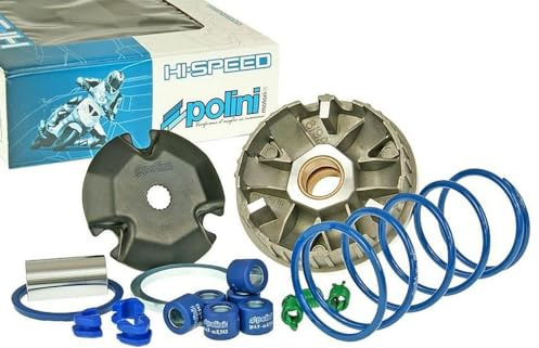 POLINI HI-SPEED Variomatik kompatibel mit MBK Booster Track 50, Stunt 50 | kompatibel mit MBK Stunt 50 Naked; Minarelli stehend, 50ccm; mit Evo-Slider, 16x13 6,9g Gewichten und 22kg Gegendruckfeder
