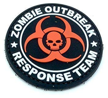 Zombie Outbreak Response Team Biohazard Schwarz PVC Klett Emblem Abzeichen