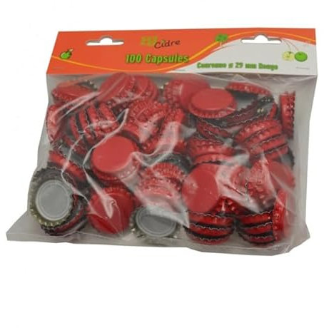 Bouchonnerie Jocondienne 260C 100 Capsules pour Bouteilles Champenoises Métal Rouge 20,7 x 20 x 3,5 cm Diamètre 29 mm