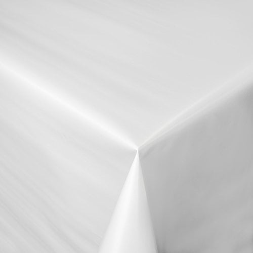 ANRO Wachstischdecke Wachstuch Tischdecke abwaschbar Weiß Uni matt Rund 140cm