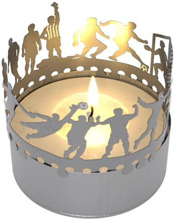 13gramm Fußball Windlicht-Schattenspiel - Kerzenaufsatz mit faszinierenden Lichteffekten und Silhouette-Projektionen für Fußballfans - Tolles Geschenk für Geburtstage und Sportveranstaltungen