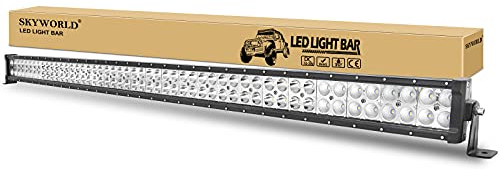 SKYWORLD 300W LED Lichtleiste 52 Zoll 132 cm Gerade Scheinwerfer LED bar Offroad Arbeitsleuchte Zusatzscheinwerfer Flood Spot Scheinwerfer Für Trecker KFZ Bagger SUV UTV ATV 12V 24V