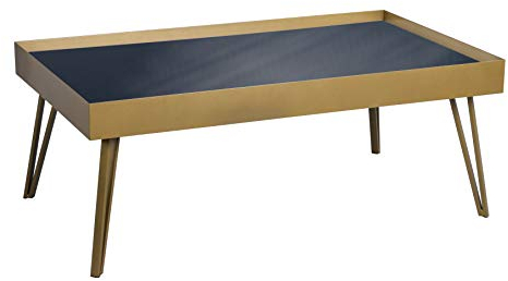 M2 Kollektion Tom 3 Couchtisch/Sofatisch, Metall, schwarz, gold, B/H/T= 100x39x60cm